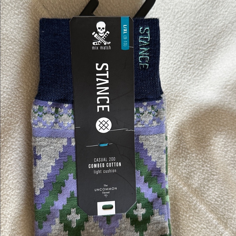 Stance Mens Light Combed Cotton Crew Socks Large 9-13 Irie Isle Mix Match - Picture 4 of 5